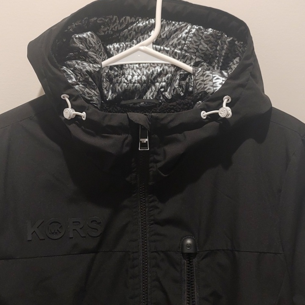 Michael Kors Black Hooded Utility Anorak Parker Style Jacket Vacation - Picture 3 of 8
